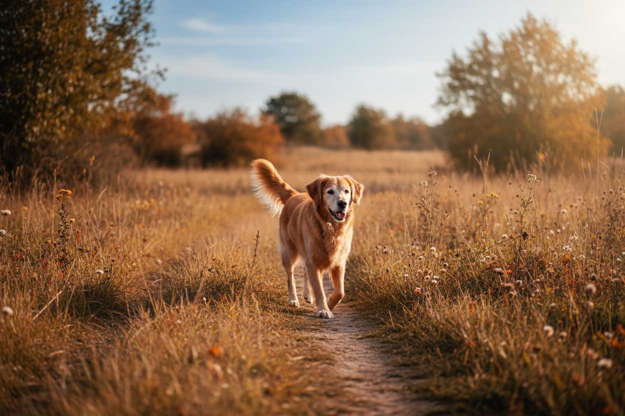 Senior dog walking outdoors – Dog Health & Wellness | Doggo Dream Shop