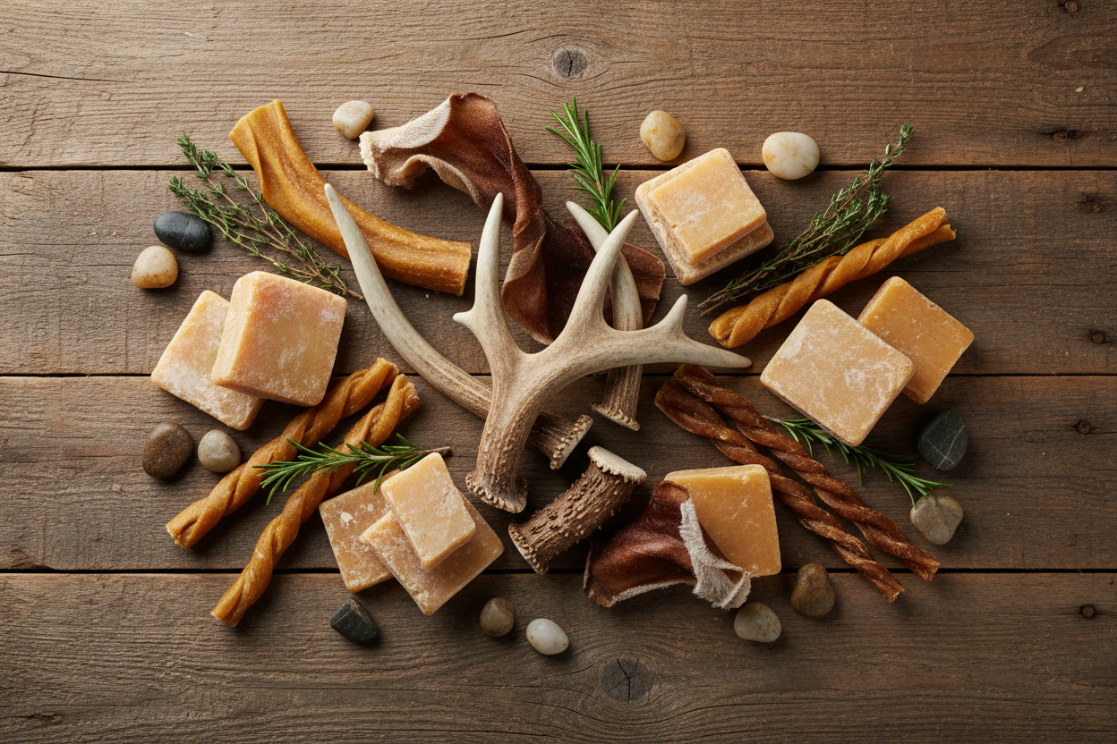 Long-Lasting Natural Dog Chews — Elk Antlers, Yak Cheese Chews, Cow Ears & Beef Tendons | Doggo Dream Shop