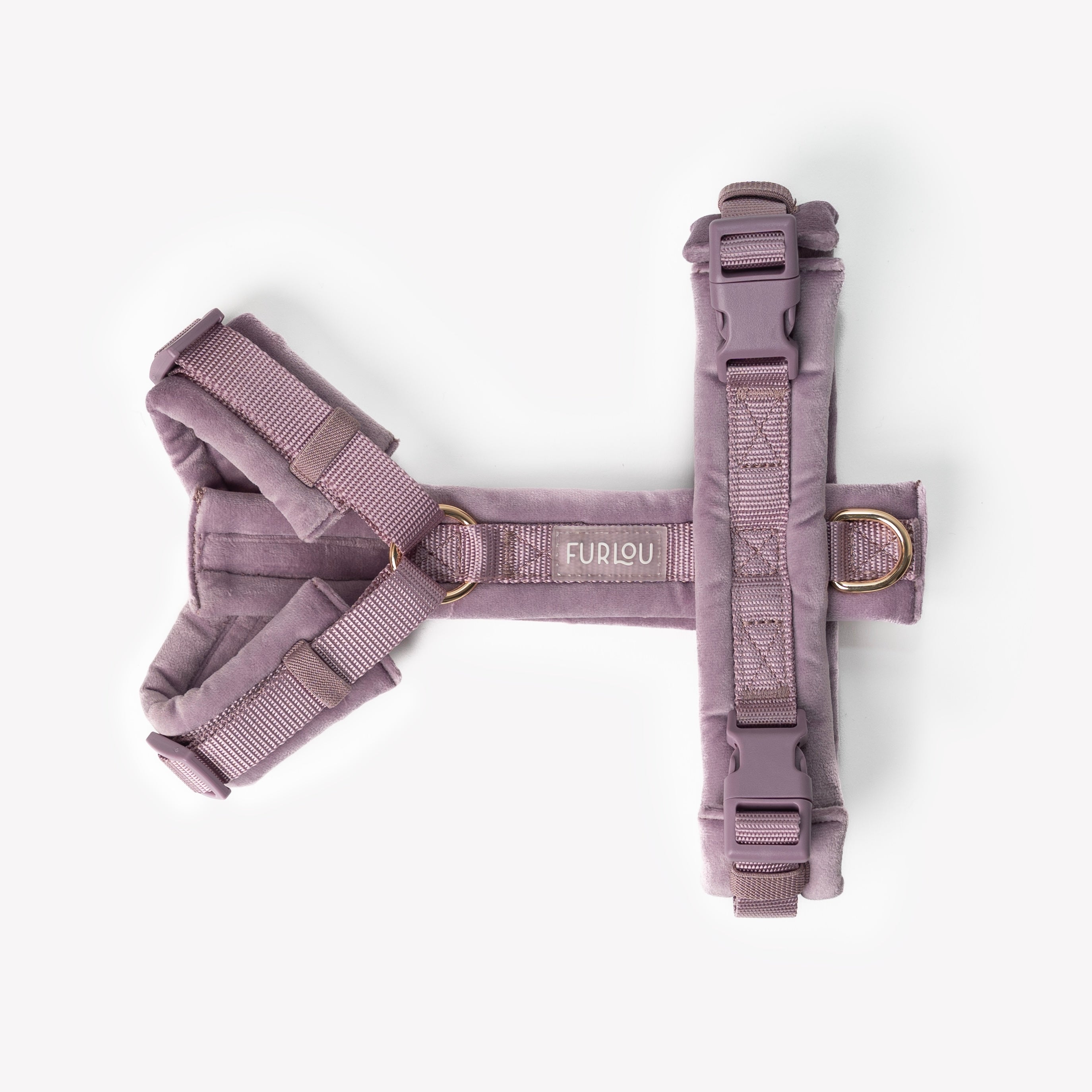Lilac Velvet Dog Harness – 5-Point Adjustable Fit | FURLOU