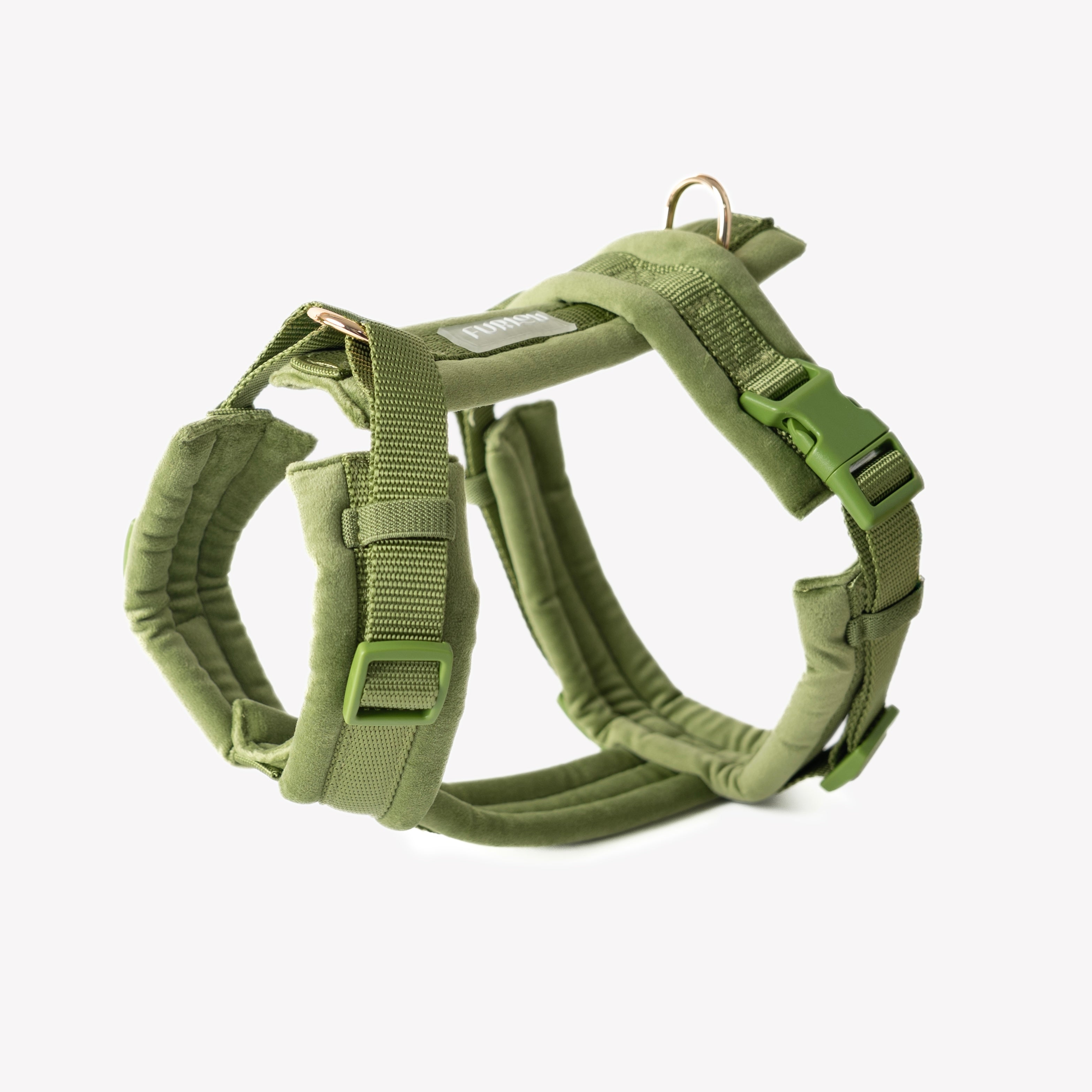 Green Velvet Dog Harness – 5-Point Adjustable Fit | FURLOU