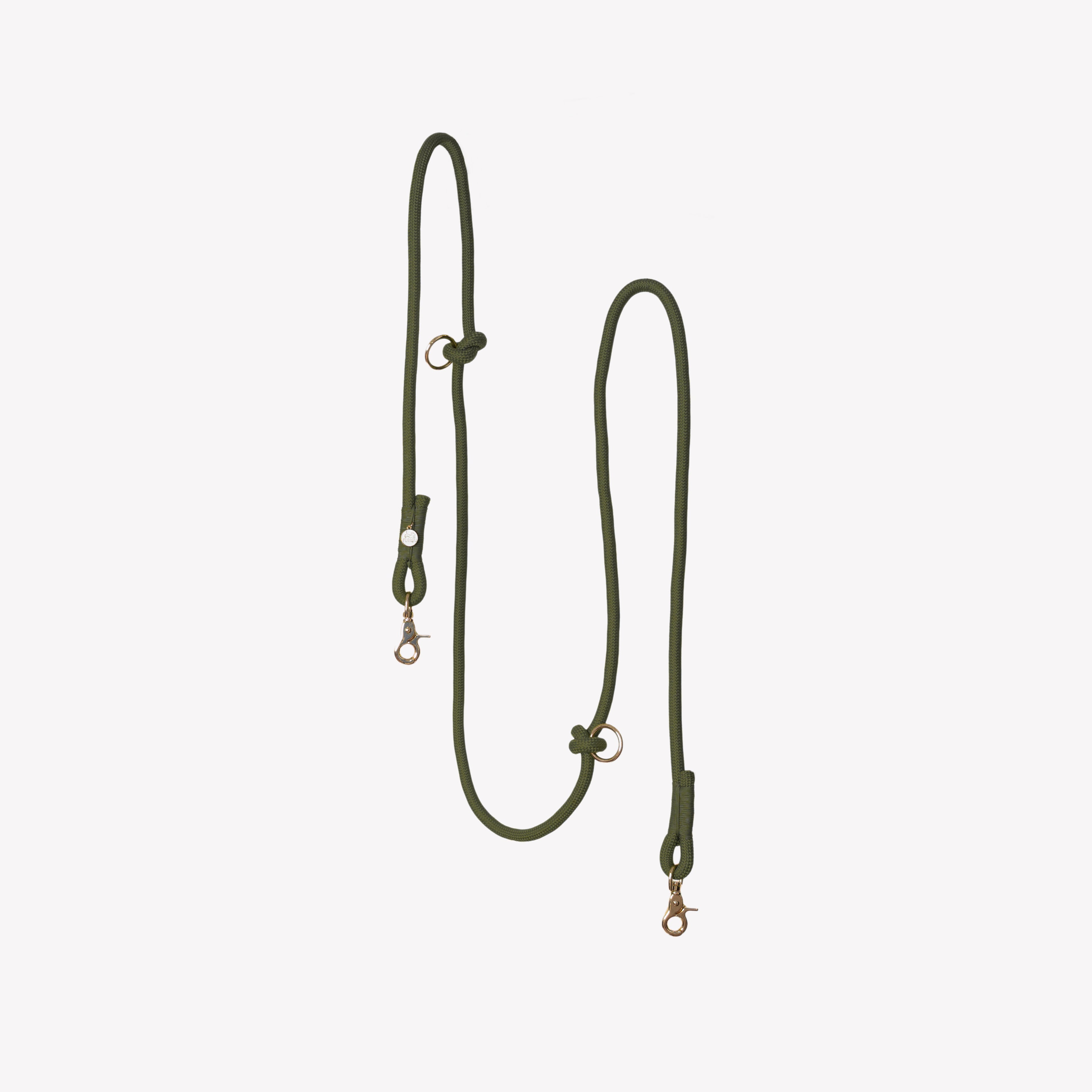 Moss Green Hands-Free Braided Dog Leash | FURLOU
