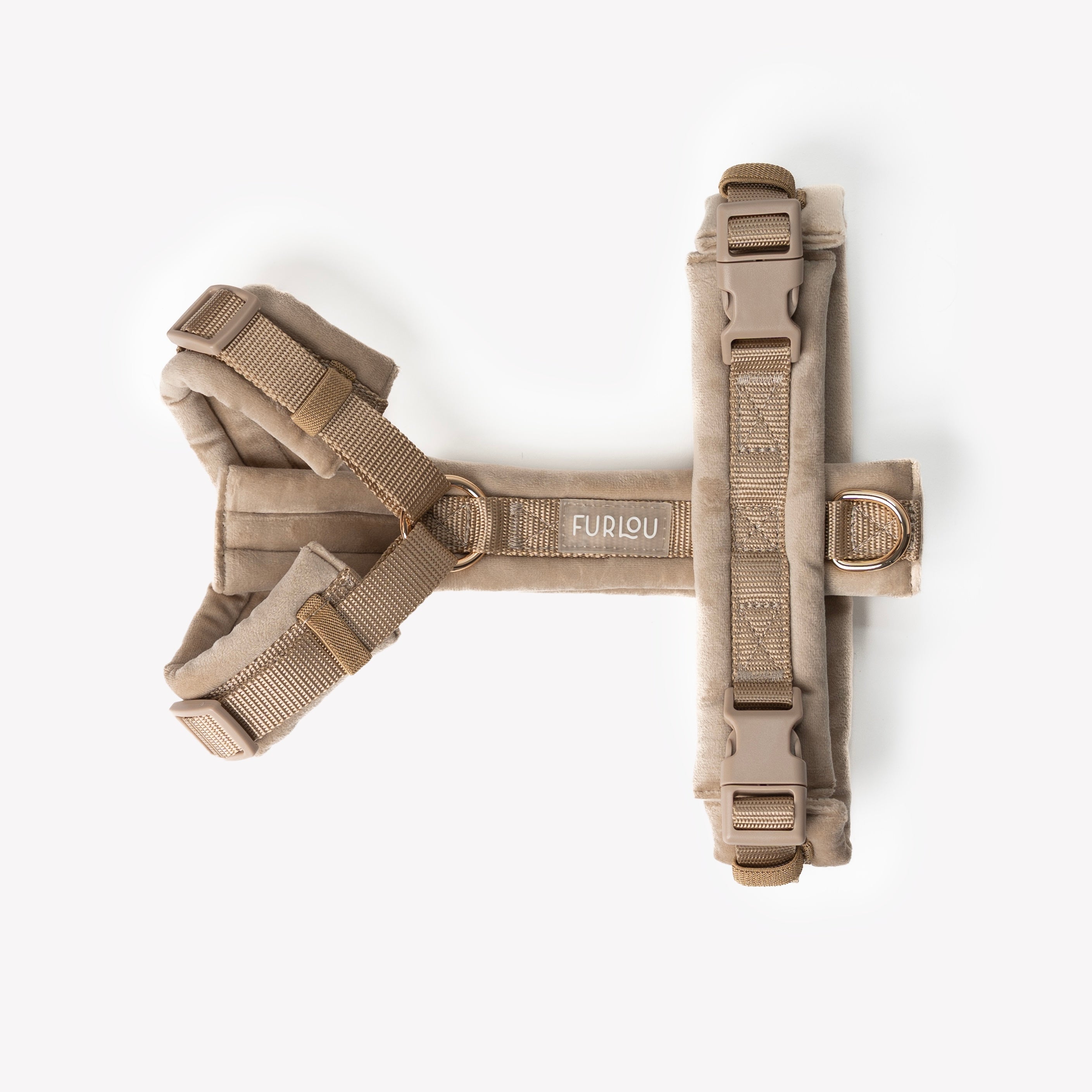 Sand Velvet Dog Harness – 5-Point Adjustable Fit | FURLOU