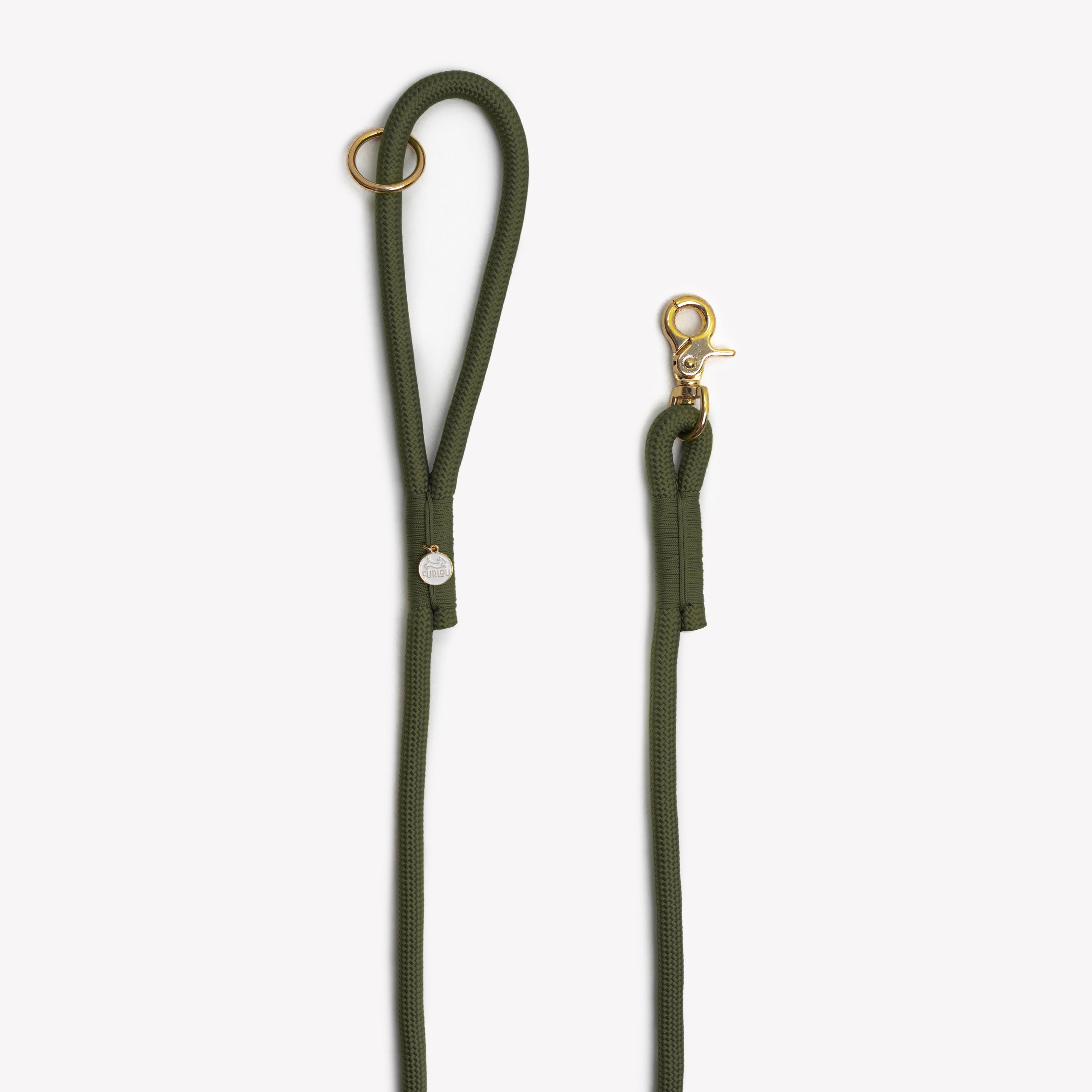 Moss Green Braided Rope Dog Leash | FURLOU