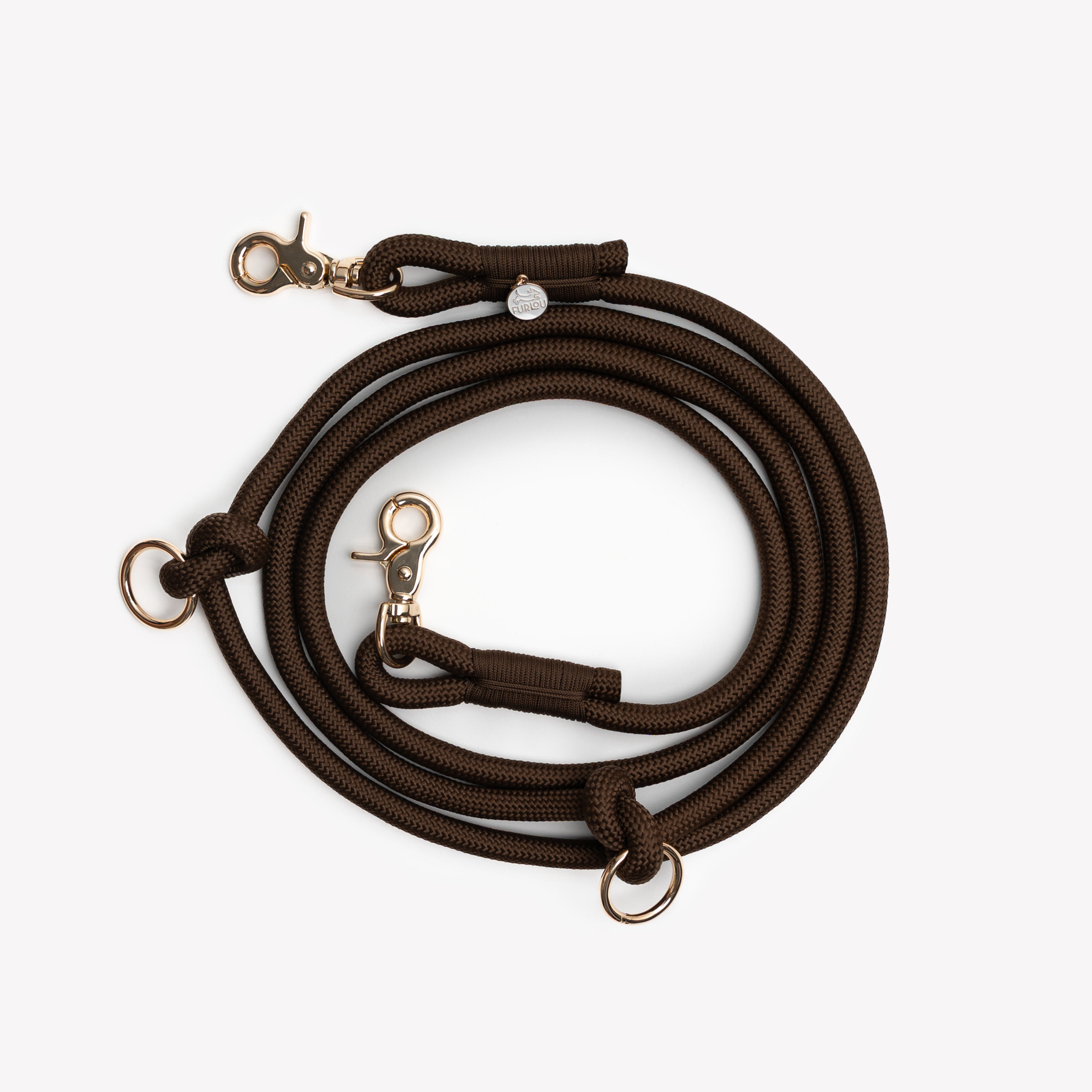 Brown Hands-Free Braided Dog Leash | FURLOU