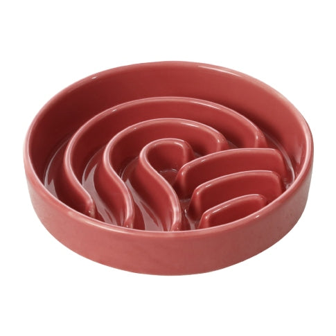 Wave Slow Feeder Dog Bowl – Ceramic, Non-Slip, Optional Wood Stand