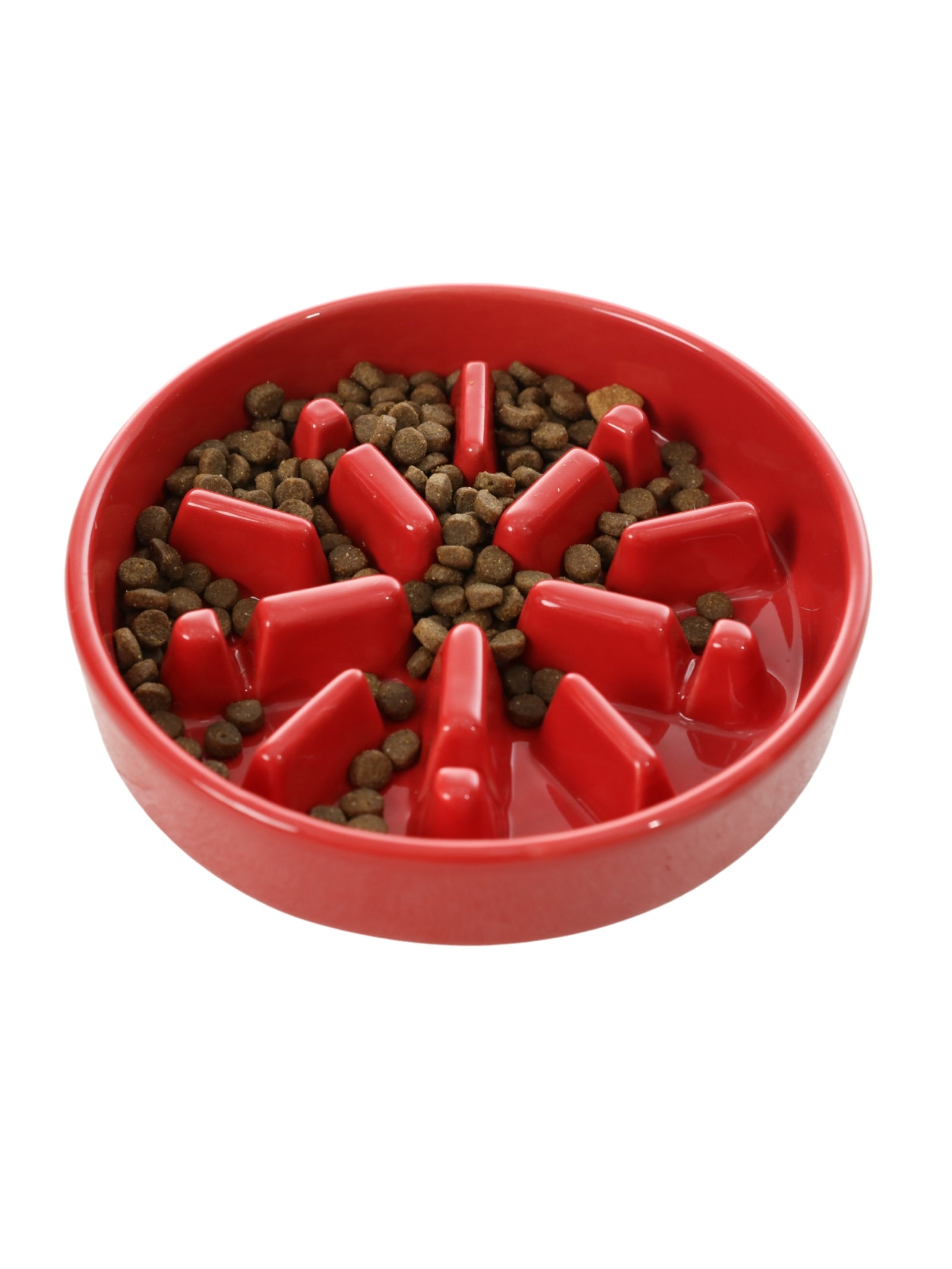 Spark Slow Feeder Dog Bowl – Ceramic, Non-Slip, Optional Wood Stand