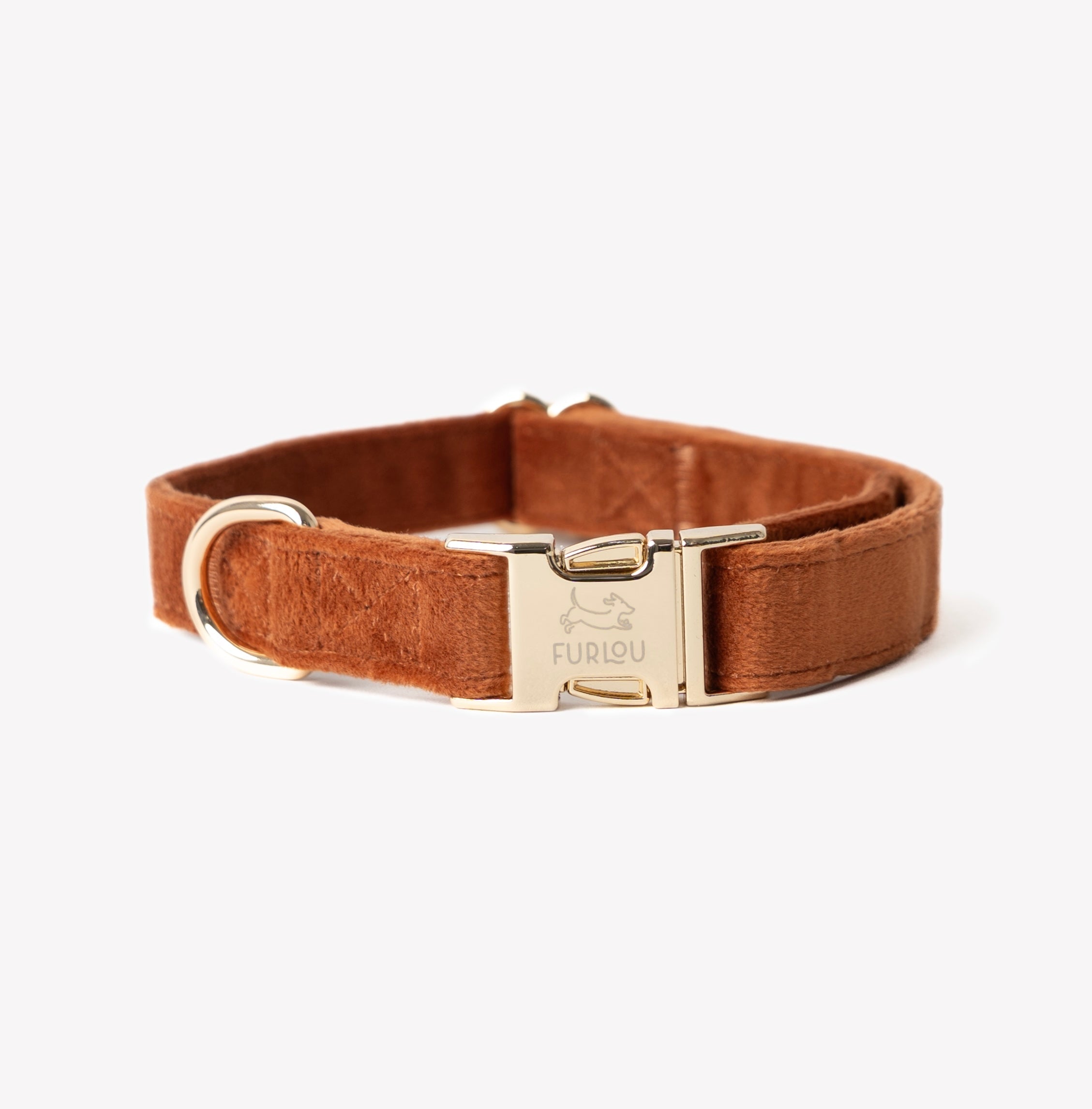 Clay Velvet Dog Collar – Gold Hardware | FURLOU