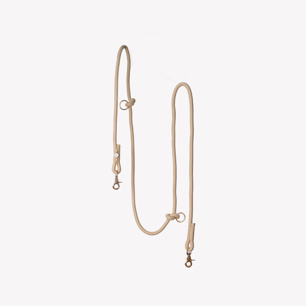 Tan Hands-Free Braided Dog Leash | FURLOU
