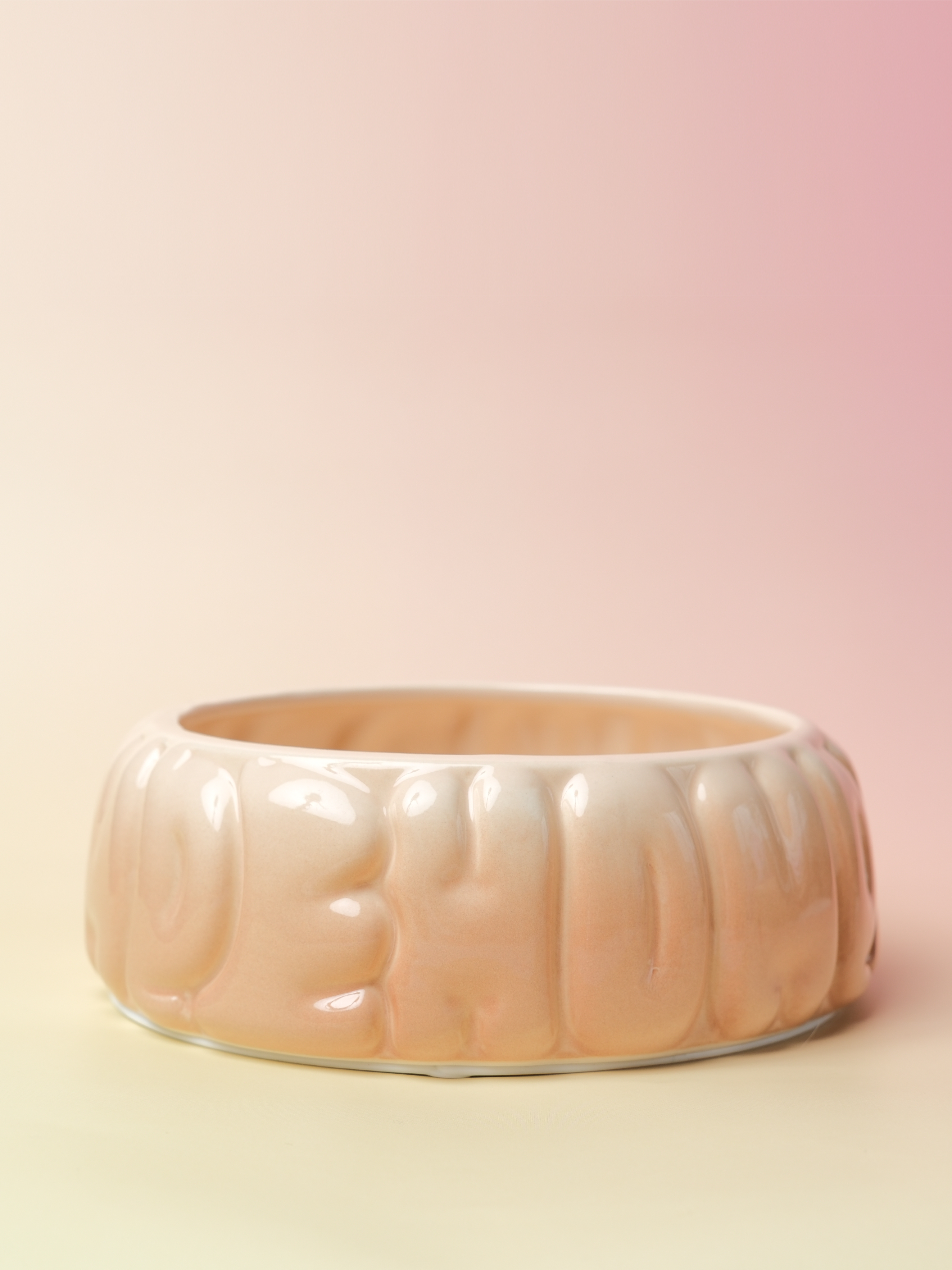 Puff Ceramic Dog Bowl – Gradient Caramel