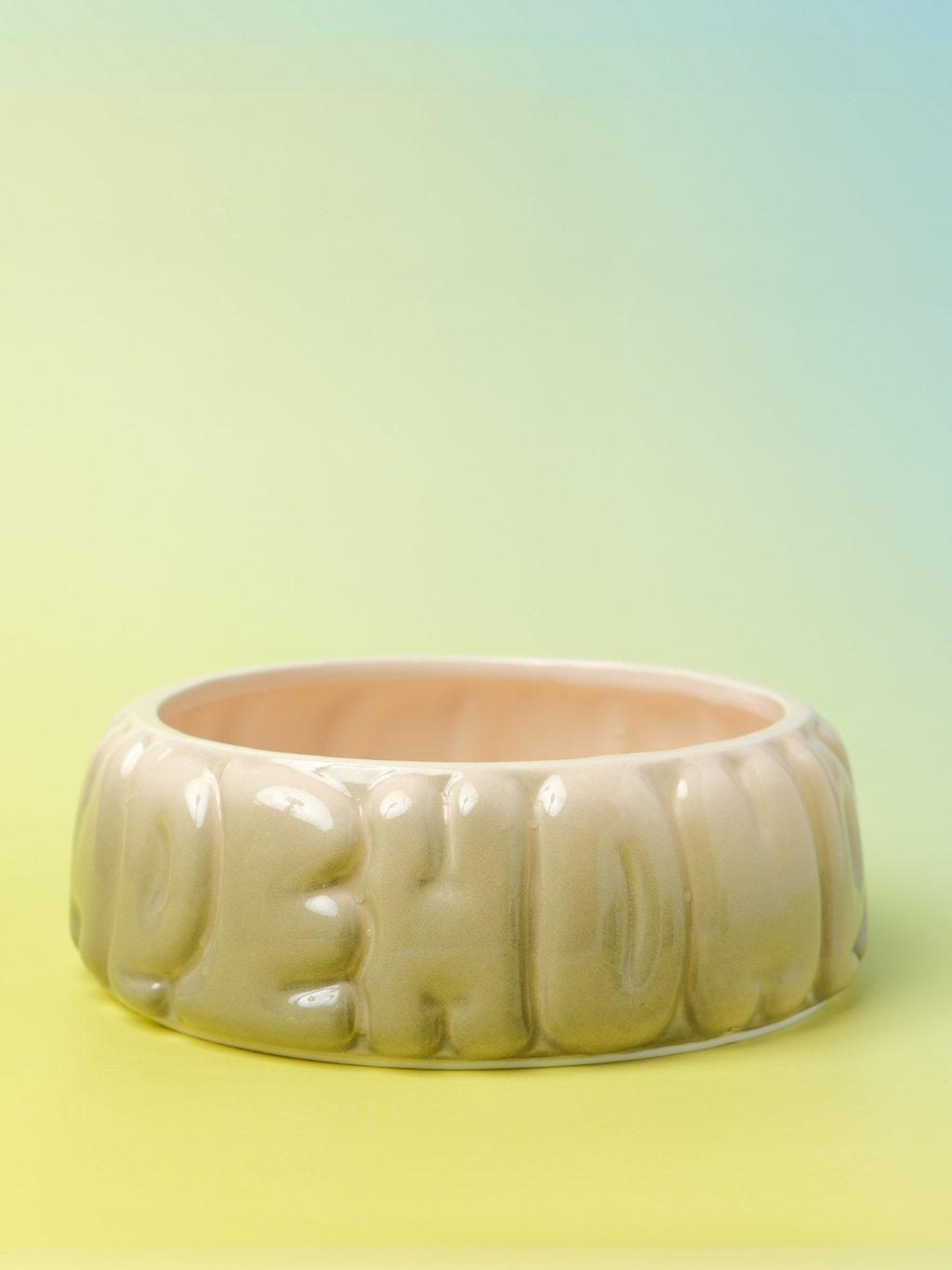 Puff Ceramic Dog Bowl – Gradient Olive