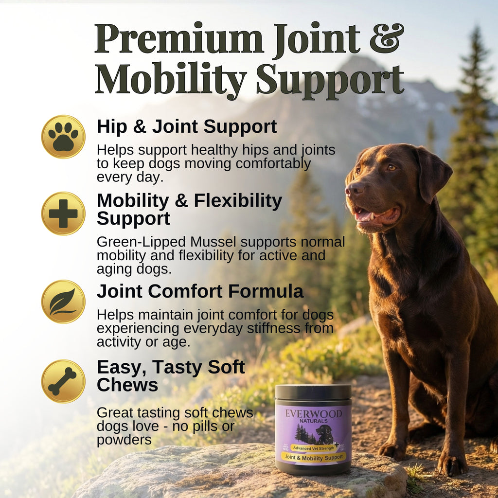 Advanced Vet Strength Joint & Mobility Dog Supplement Chews | Everwood Naturals