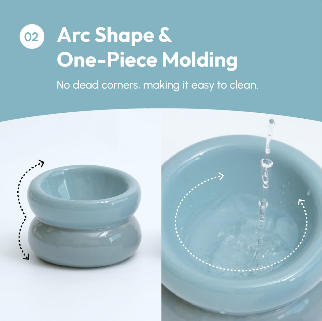 Soufflé Ceramic Dog Bowl – Frozen Blue