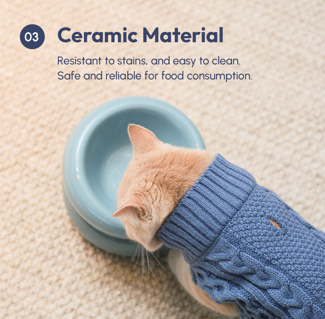 Soufflé Ceramic Dog Bowl – Frozen Blue
