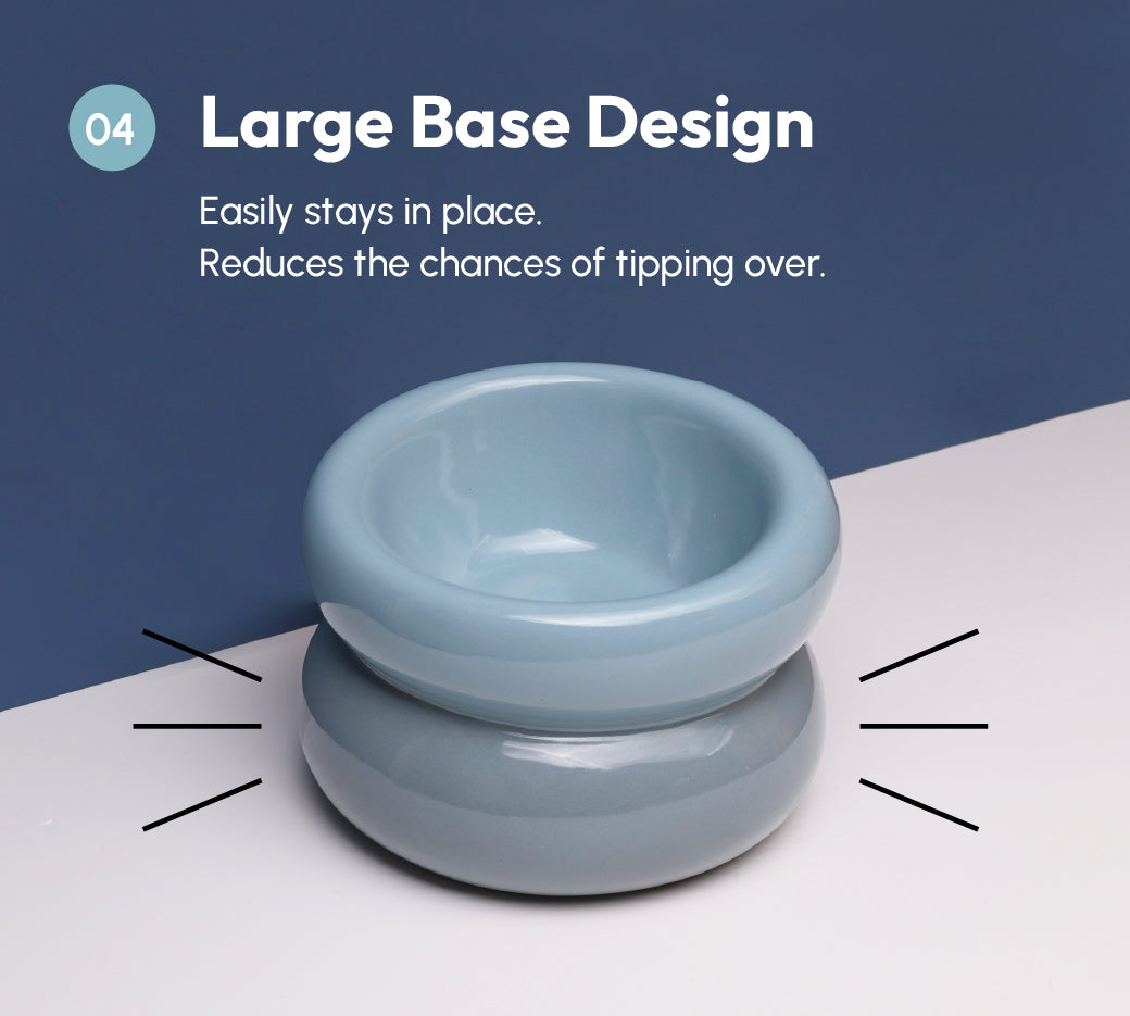 Soufflé Ceramic Dog Bowl – Frozen Blue