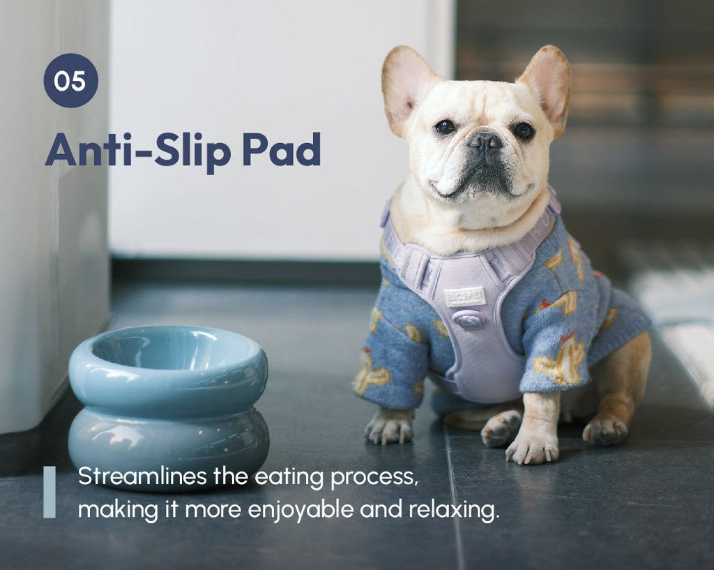 Soufflé Ceramic Dog Bowl – Frozen Blue