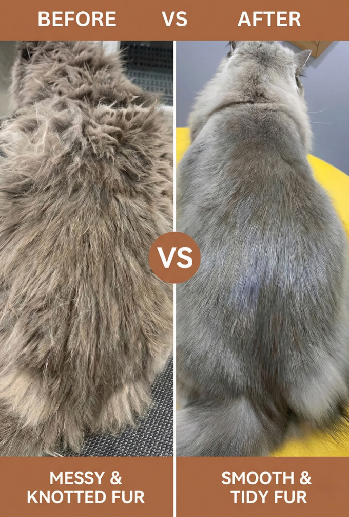 CalmCare Dematting Rake – One-Click Fur Release Grooming Brush | Dr. Milou