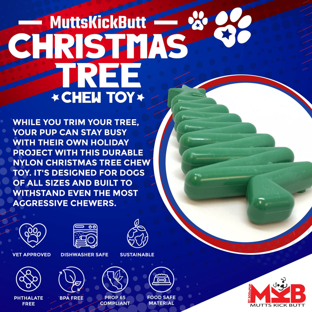 Christmas Tree Nylon Dog Chew Toy for Aggressive Chewers | USA Made