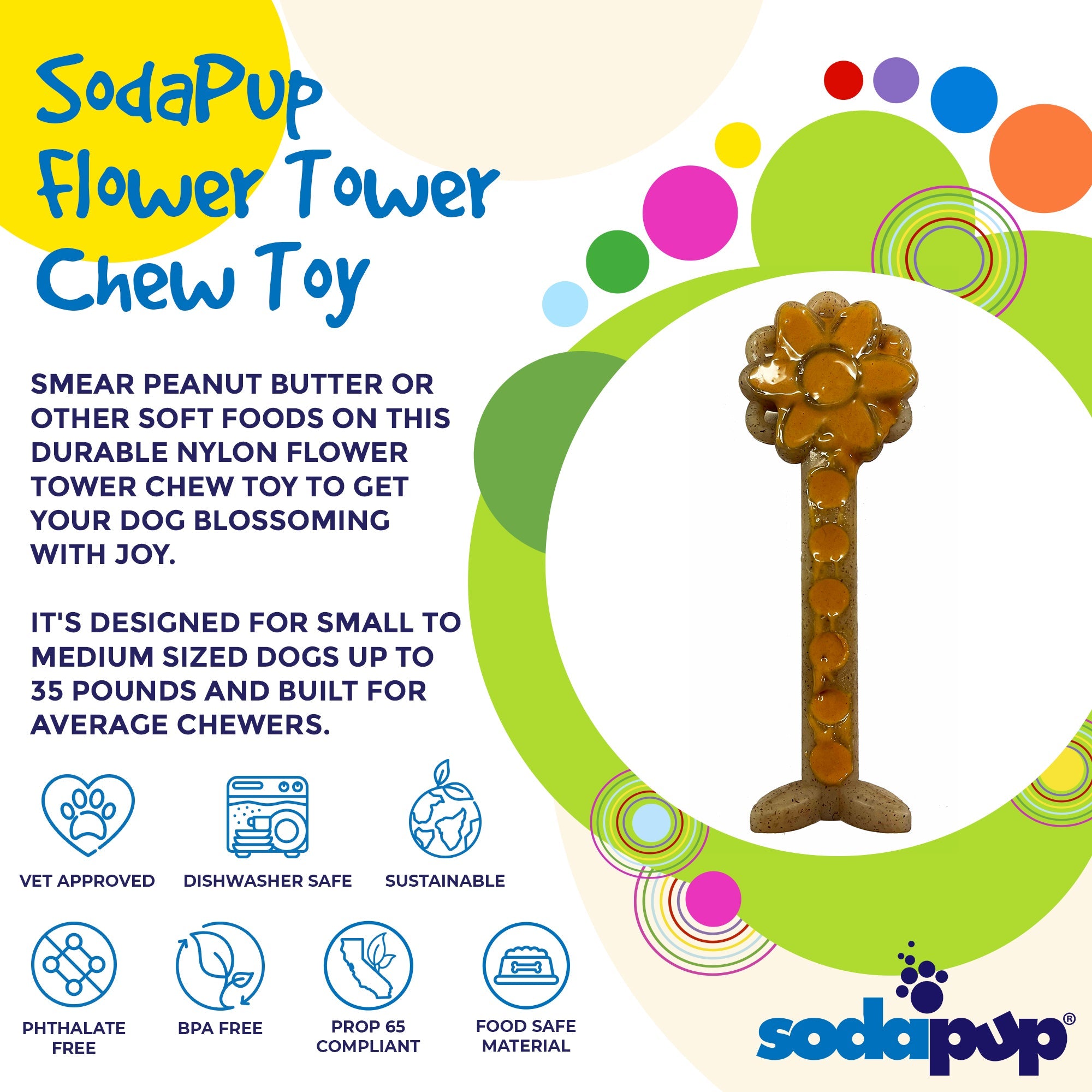 Flower Tower Nylon Chew Toy for Small Dogs & Aggressive Chewers | USA Made
