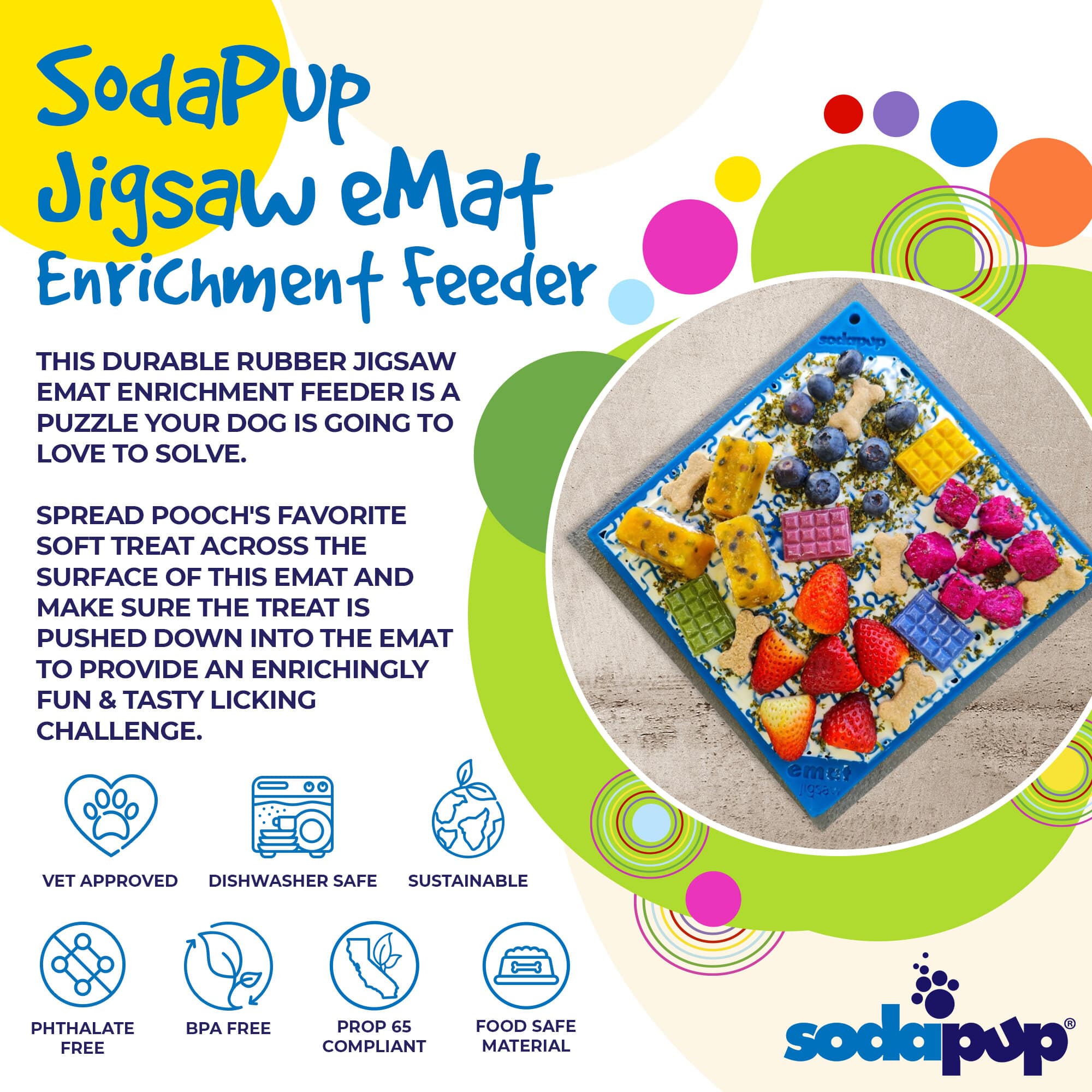 Jigsaw Puzzle eMat Enrichment Lick Mat for Dogs | USA Made