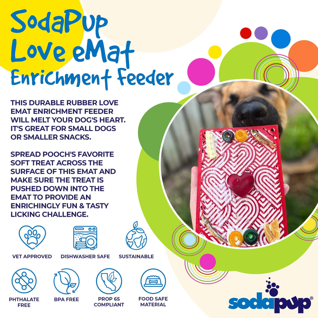 Love eMat Enrichment Lick Mat for Dogs | Heart Design | USA Made