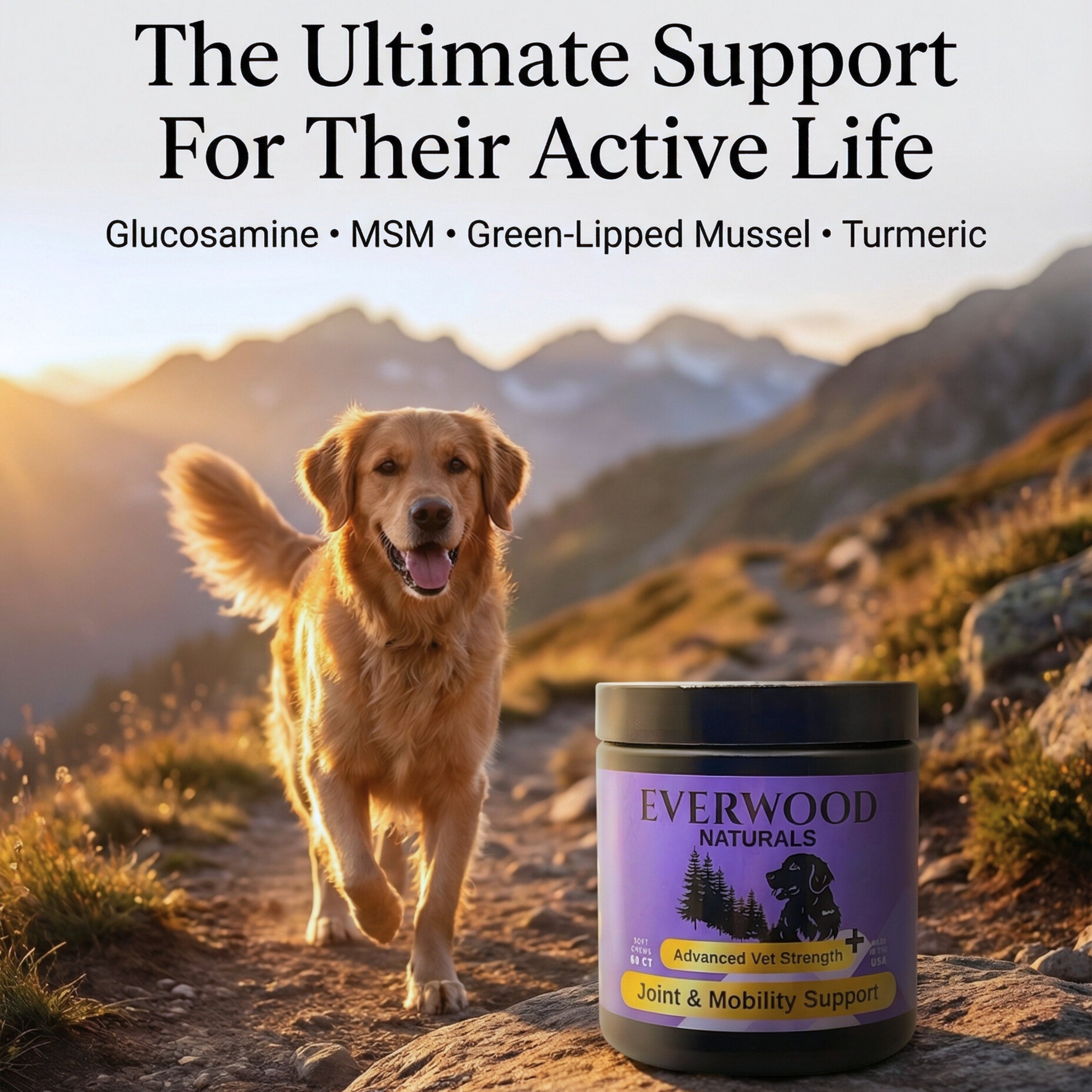 Advanced Vet Strength Joint & Mobility Dog Supplement Chews | Everwood Naturals