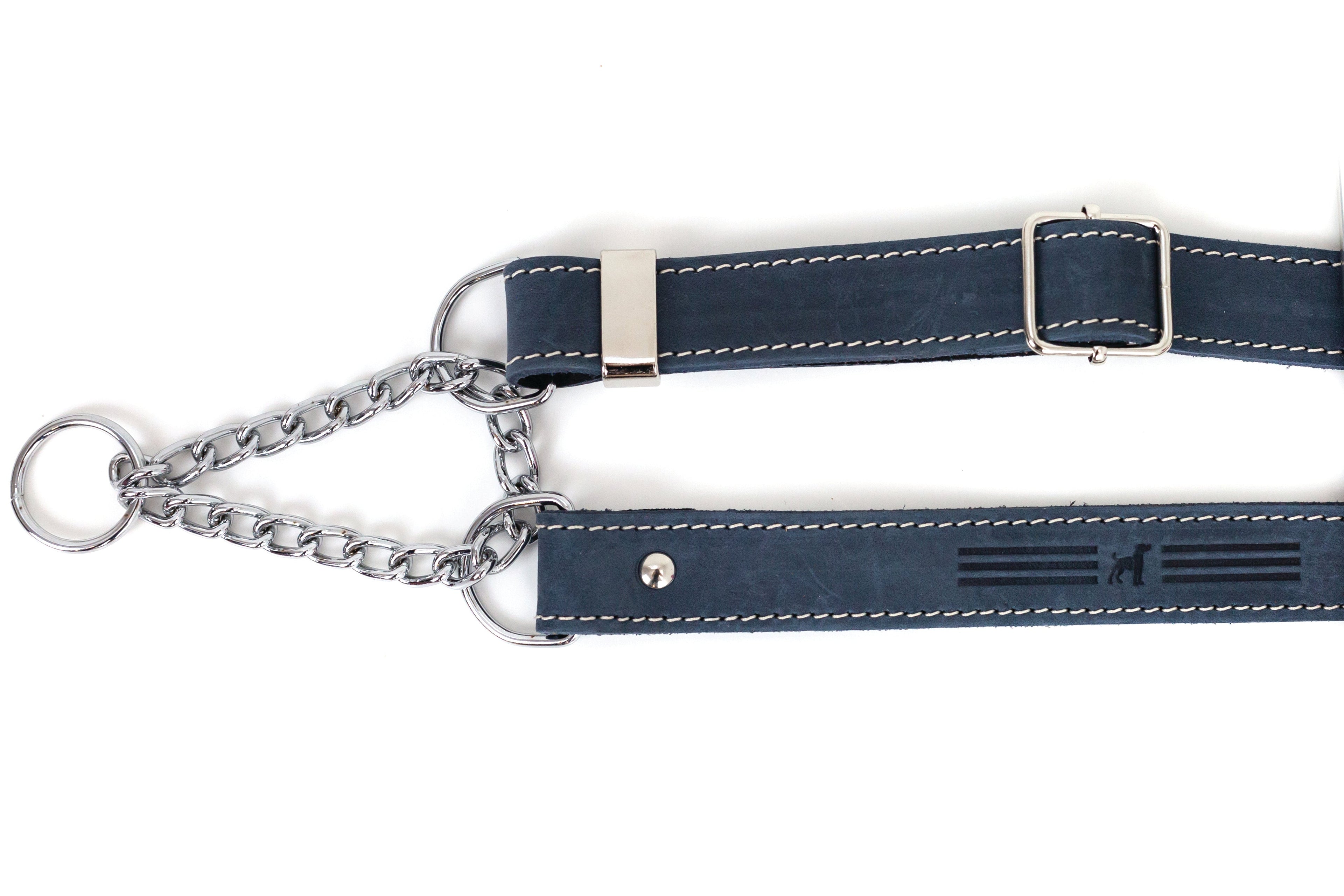 Martingale Blue Jeans Leather Dog Collar | Euro-Dog