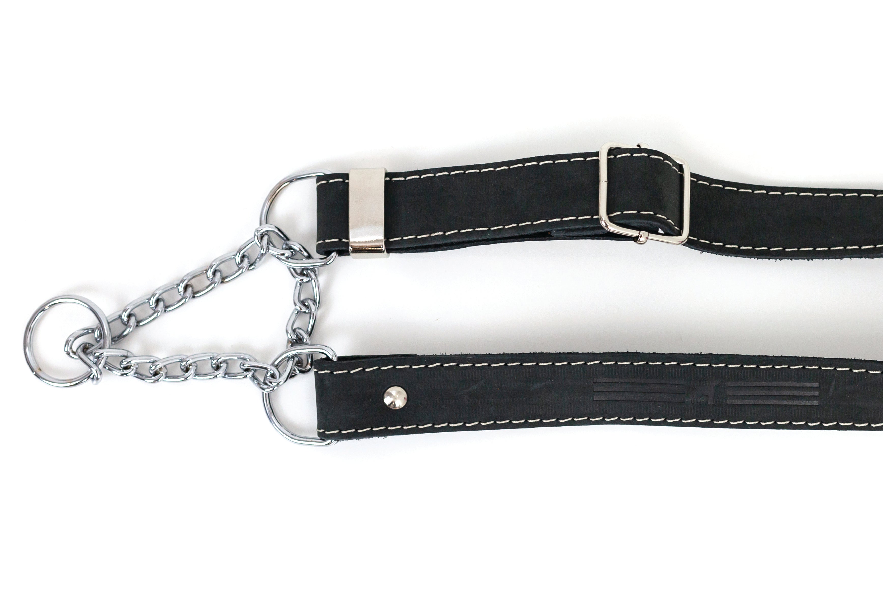 Martingale Midnight Black Leather Dog Collar | Euro-Dog