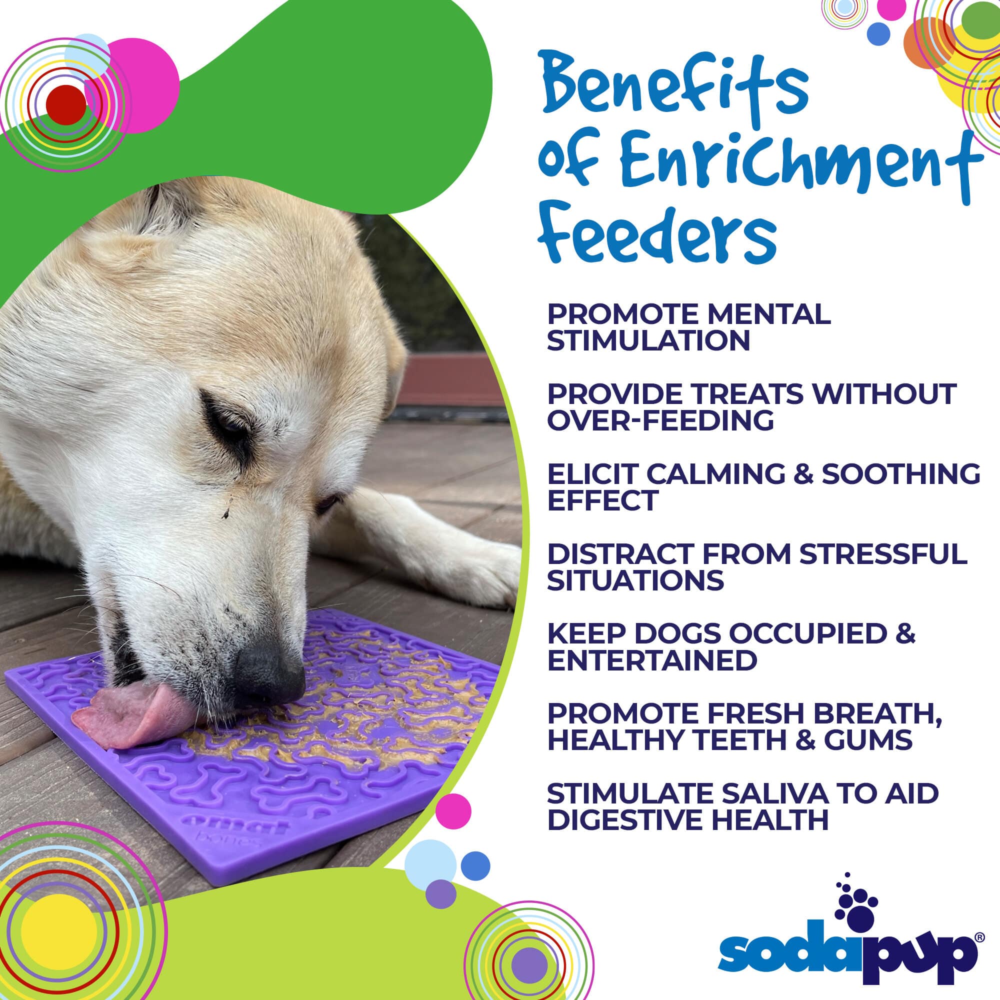 Bones eMat Enrichment Lick Mat for Dogs | USA Made