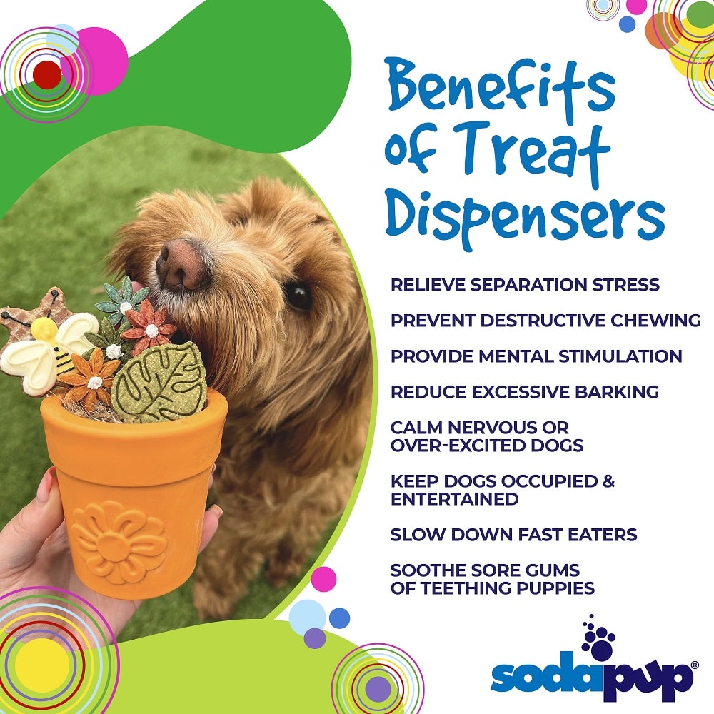Large Flower Pot eCup Dog Treat Dispenser & Enrichment Toy | USA Made