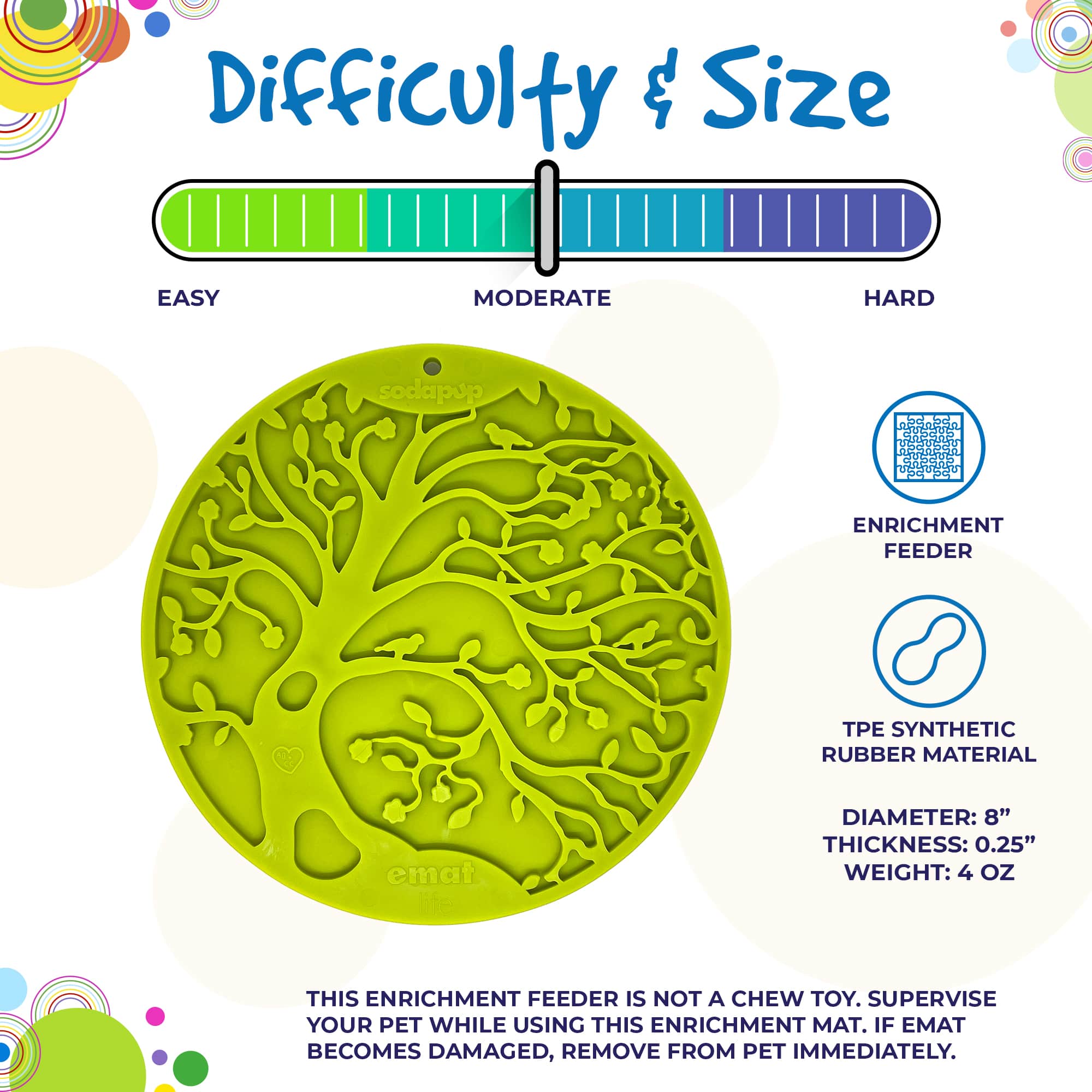 Tree of Life eMat Enrichment Lick Mat with Suction Cups | USA Made