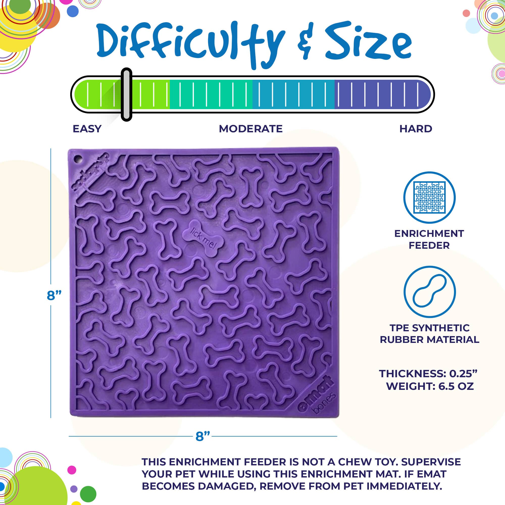 Bones eMat Enrichment Lick Mat for Dogs | USA Made