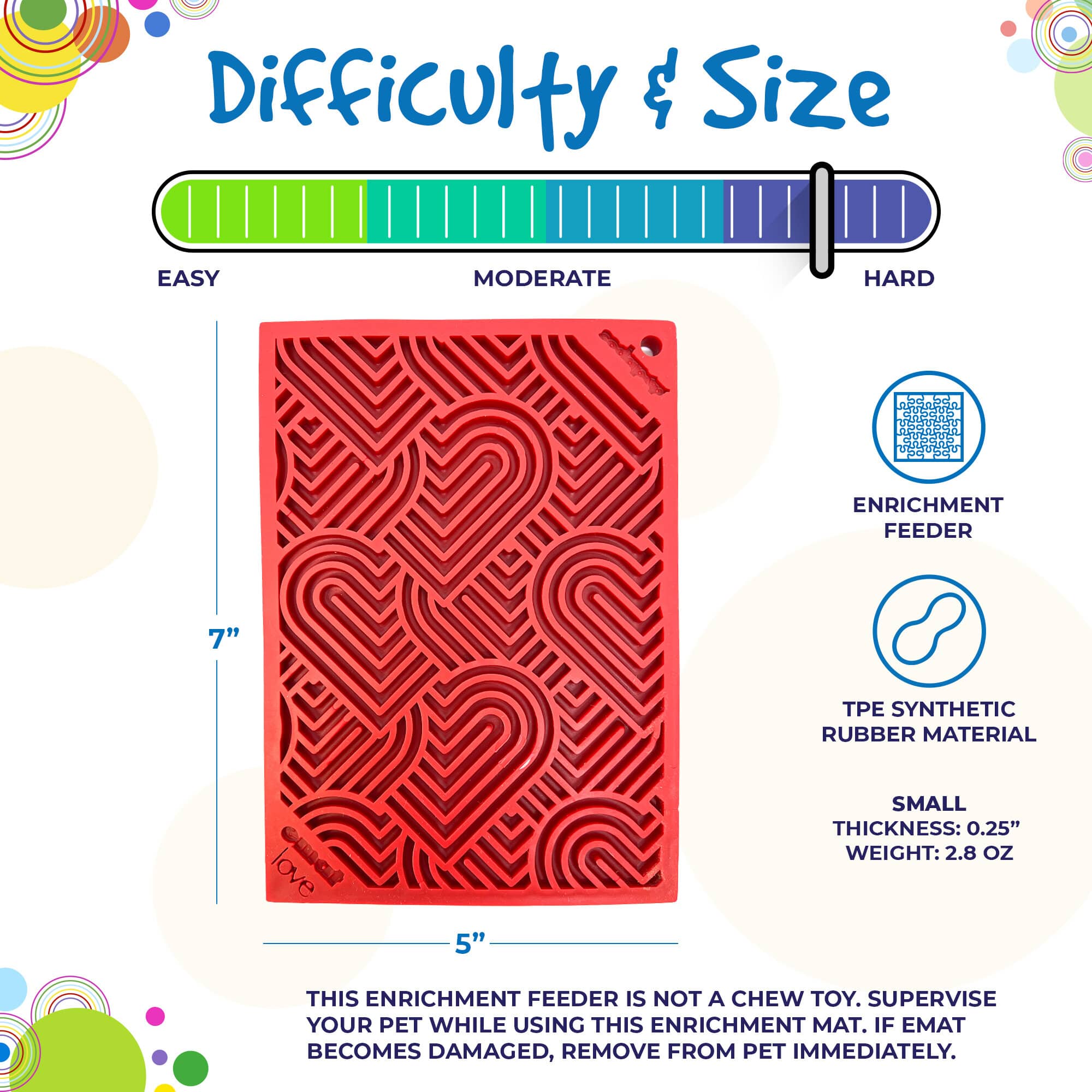 Love eMat Enrichment Lick Mat for Dogs | Heart Design | USA Made