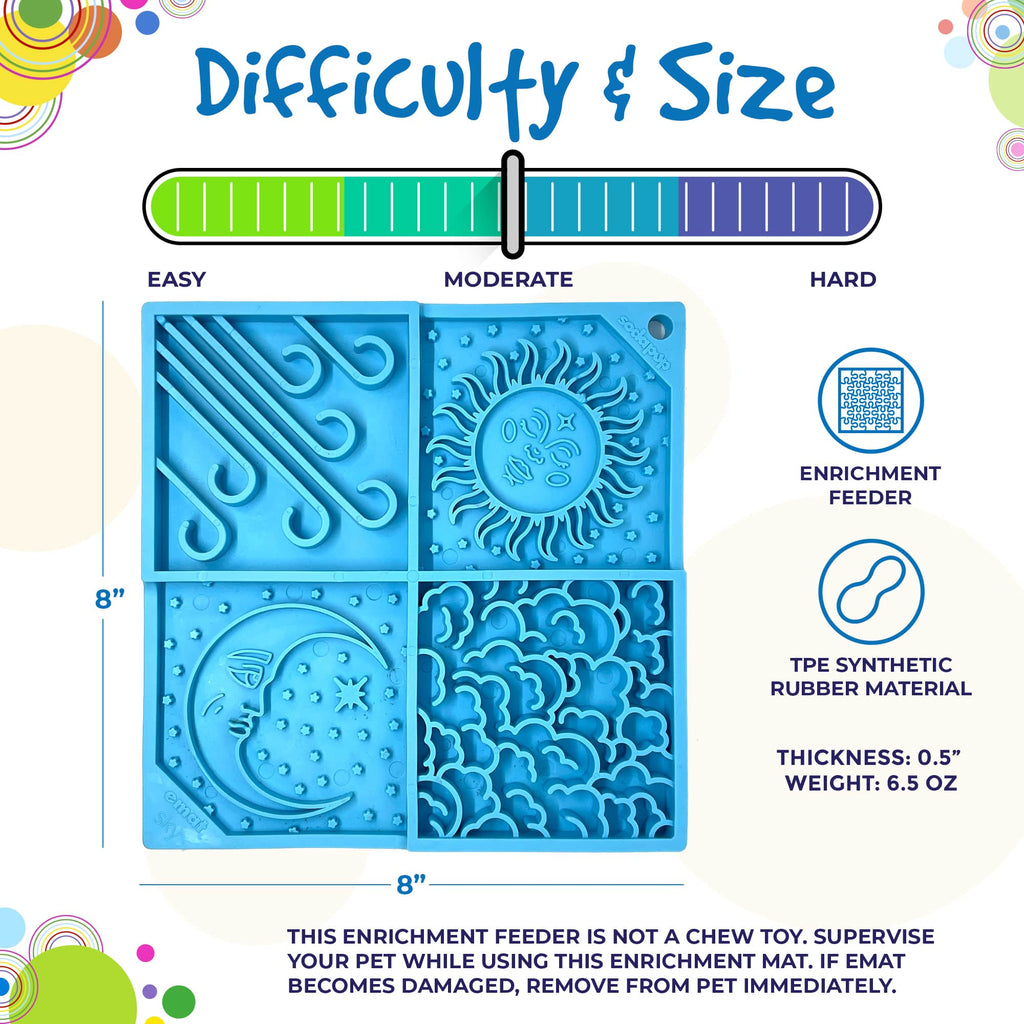 Sky eMat Enrichment Lick Mat for Dogs | Celestial Design | USA Made