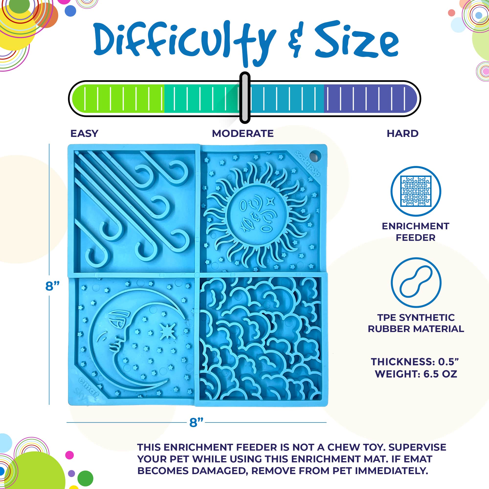 Sky eMat Enrichment Lick Mat for Dogs | Celestial Design | USA Made