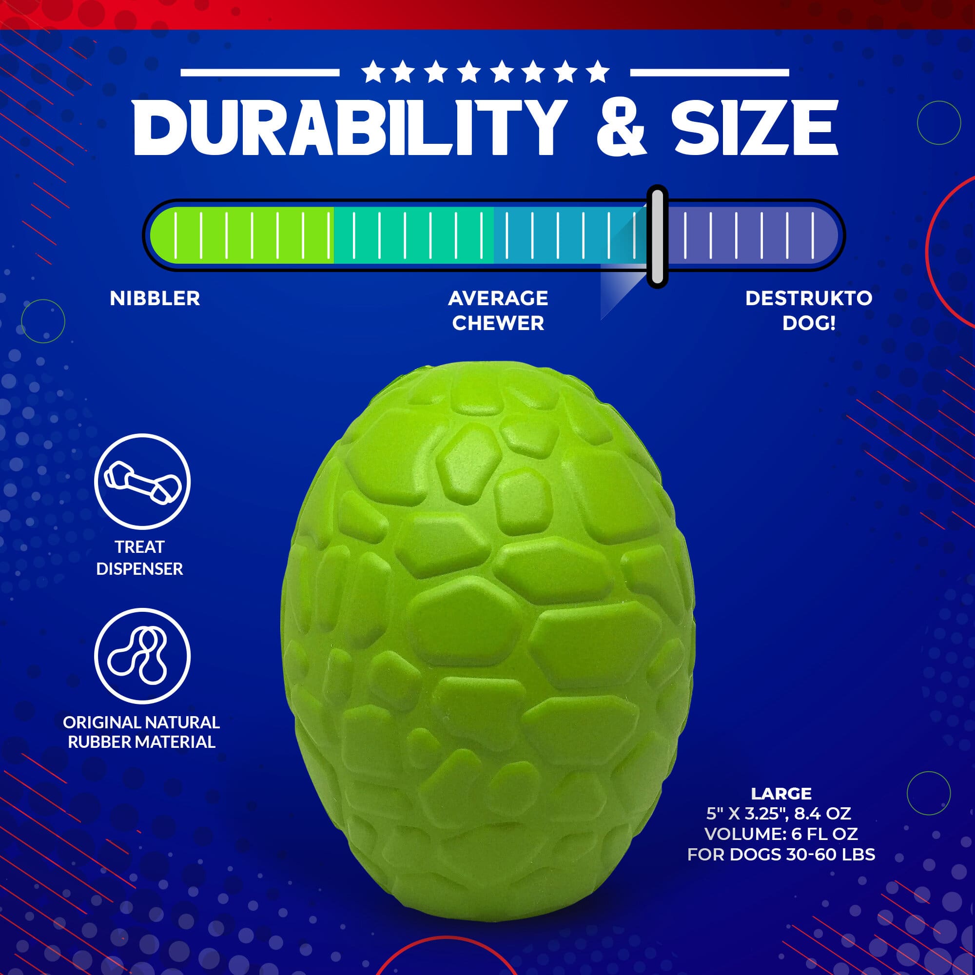 Dinosaur Egg Dog Chew Toy & Treat Dispenser | USA Made