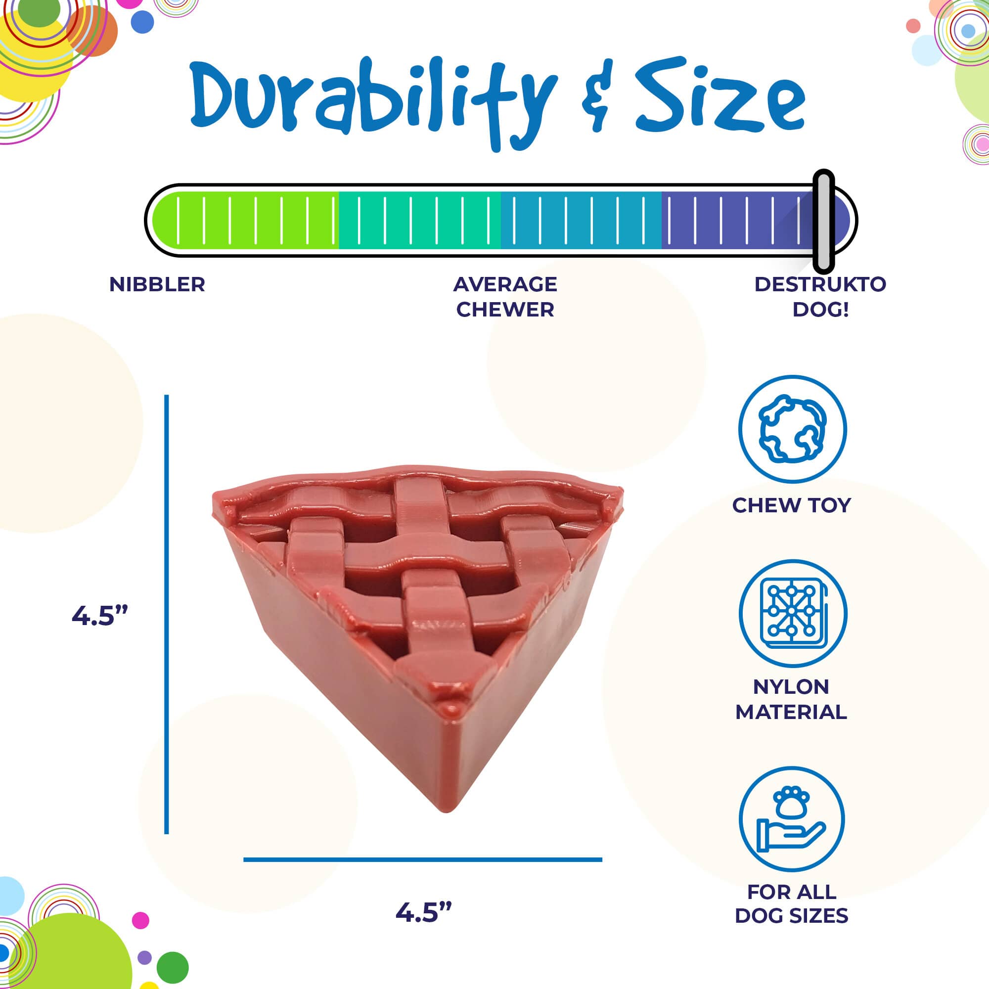 Cherry Pie Nylon Dog Chew Toy & Treat Holder for Aggressive Chewers | USA Made
