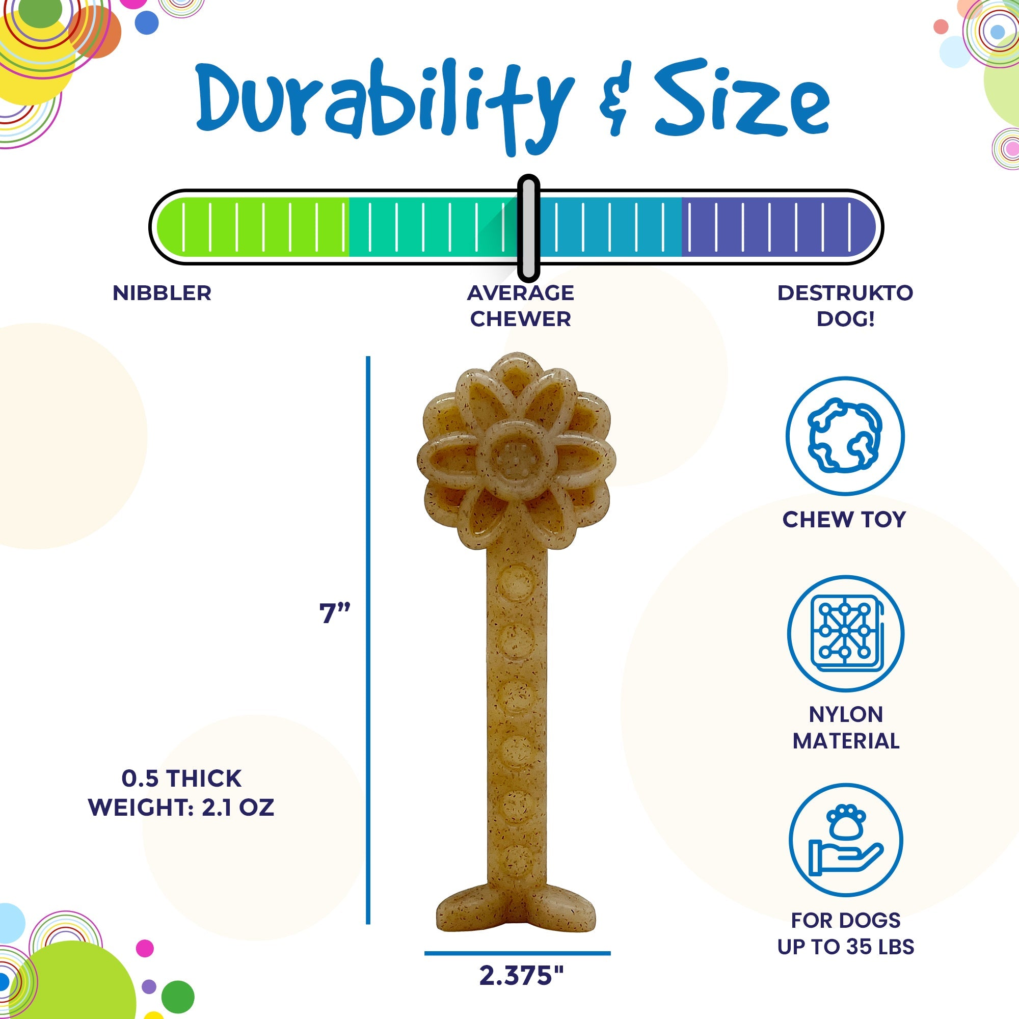 Flower Tower Nylon Chew Toy for Small Dogs & Aggressive Chewers | USA Made