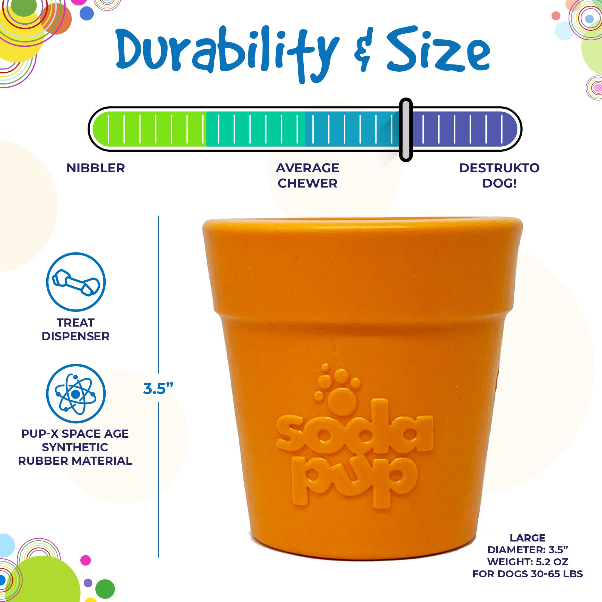 Large Flower Pot eCup Dog Treat Dispenser & Enrichment Toy | USA Made