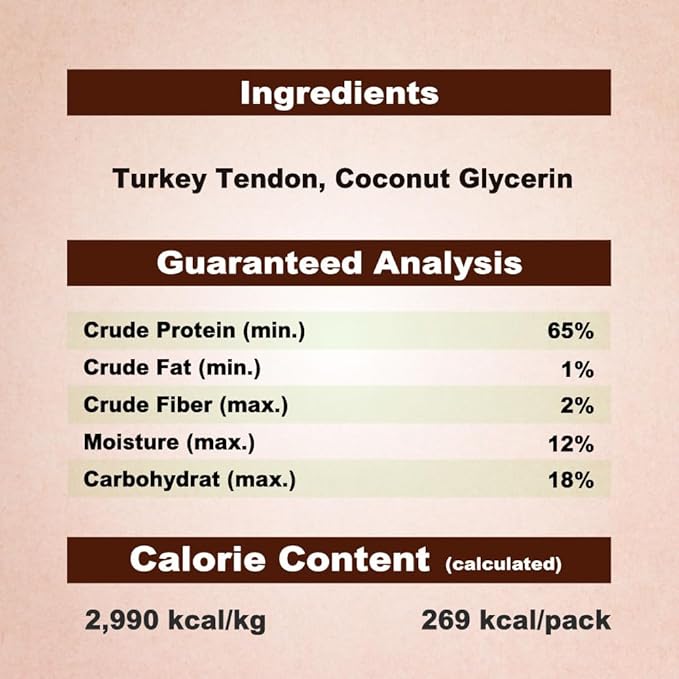 Afreschi Turkey Tendon Bone — Large, 3.53 oz | USA-Sourced