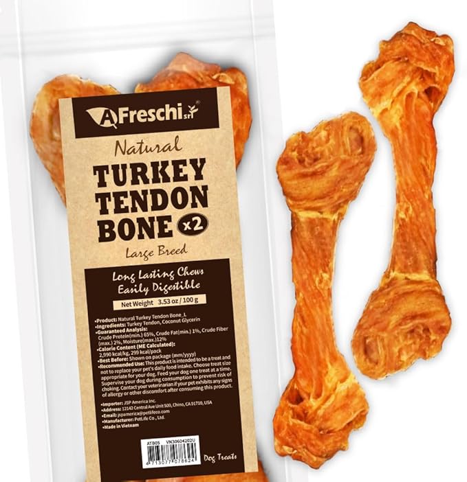 Afreschi Turkey Tendon Bone — Large, 3.53 oz | USA-Sourced