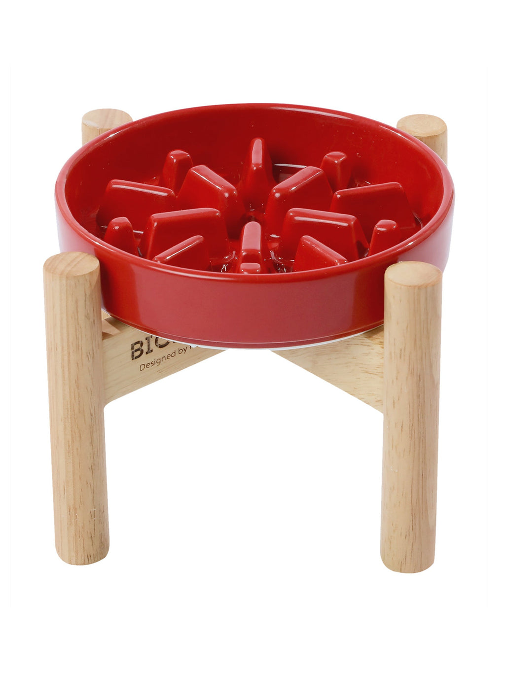 Spark Slow Feeder Dog Bowl – Ceramic, Non-Slip, Optional Wood Stand