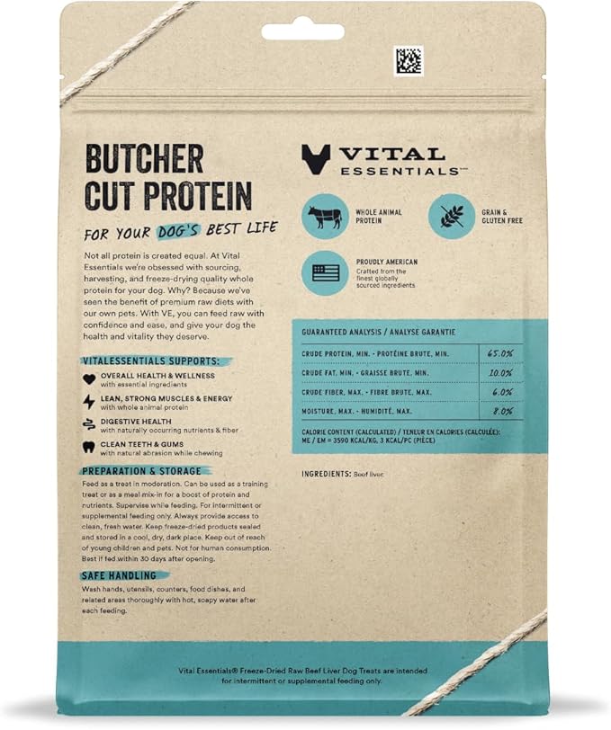 Vital Essentials Beef Liver Dog Treats — 15 oz | Freeze-Dried Raw