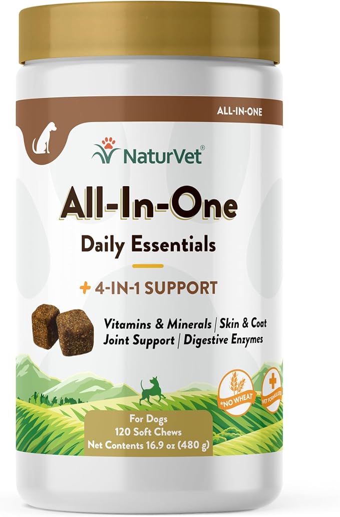 NaturVet All-in-One Dog Supplement — 120 Soft Chews