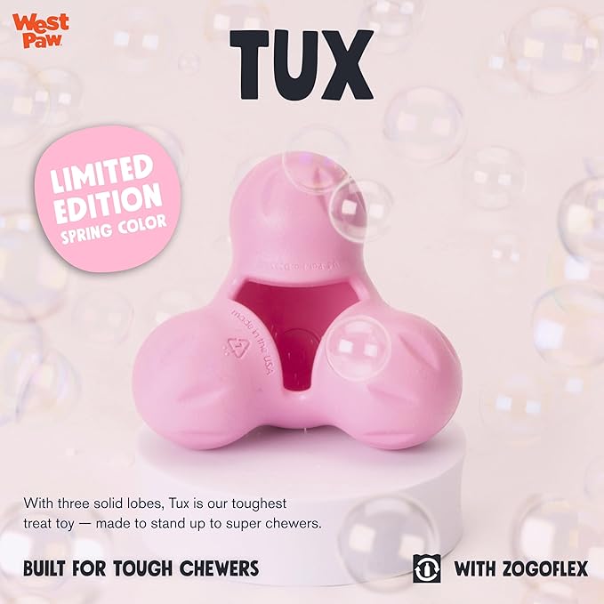 West Paw Zogoflex Tux Treat Dispensing Chew Toy — Large, Bubblegum