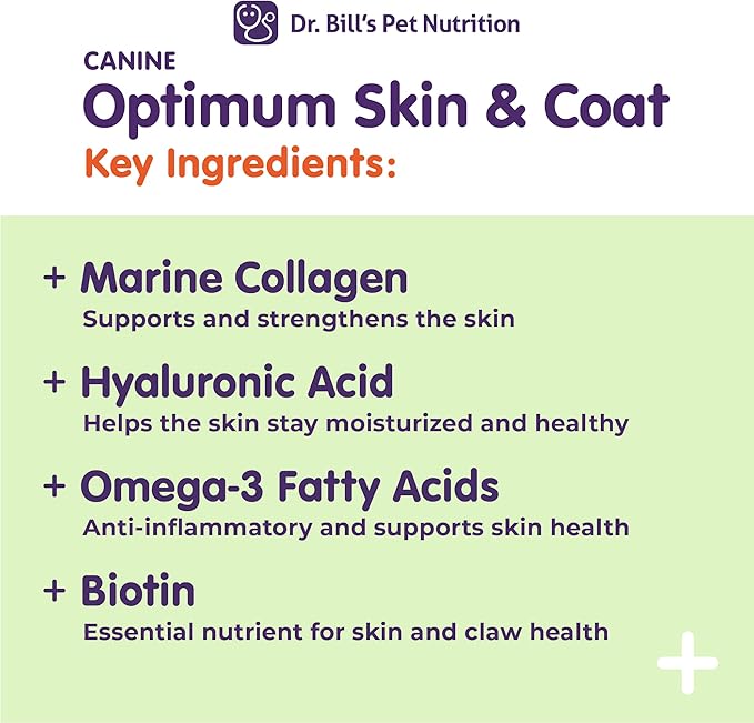 Dr. Bill's Canine Optimum Skin & Coat — 340g | Shedding & Coat Supplement