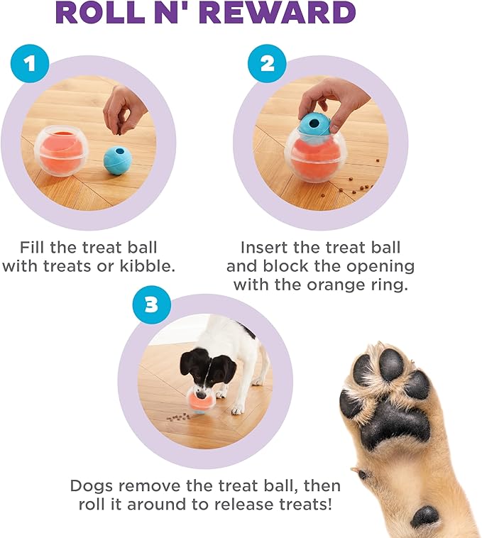 Nina Ottosson Topsy Treat Ball — Level 1 Puzzle Toy, Orange