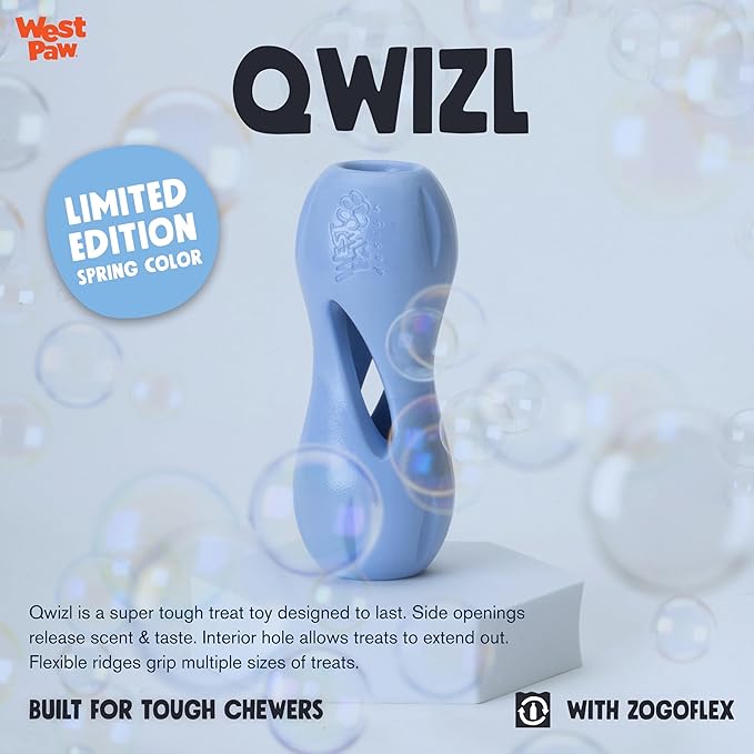 West Paw Zogoflex Qwizl Treat Toy — Small, Periwinkle