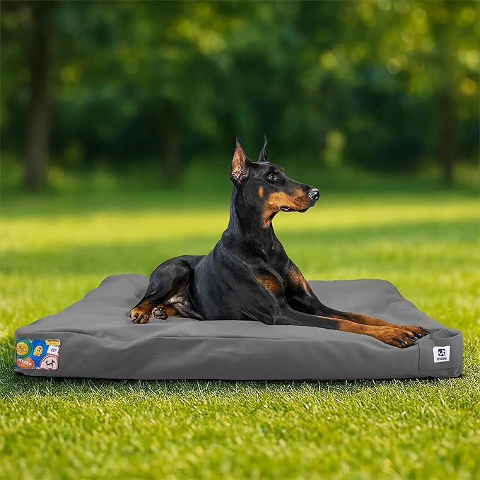 Sytopia Canvas Outdoor Dog Bed — 42", Dark Grey