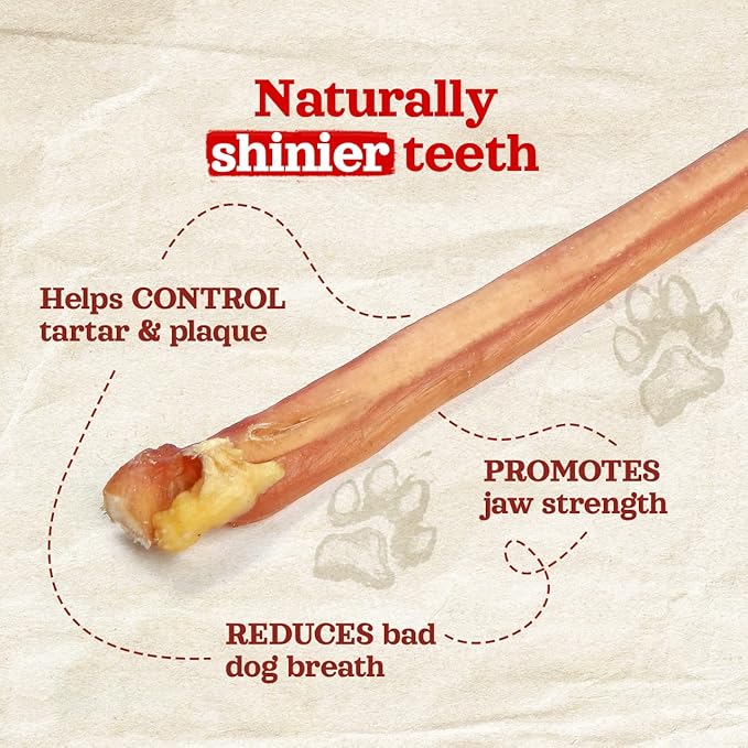 Natural Farm Thin Bully Sticks — 12 Inch, 12 Pack | Odor-Free