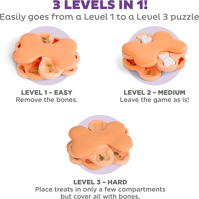 Nina Ottosson Puppy Tornado — Level 2 Puzzle Toy, Pink